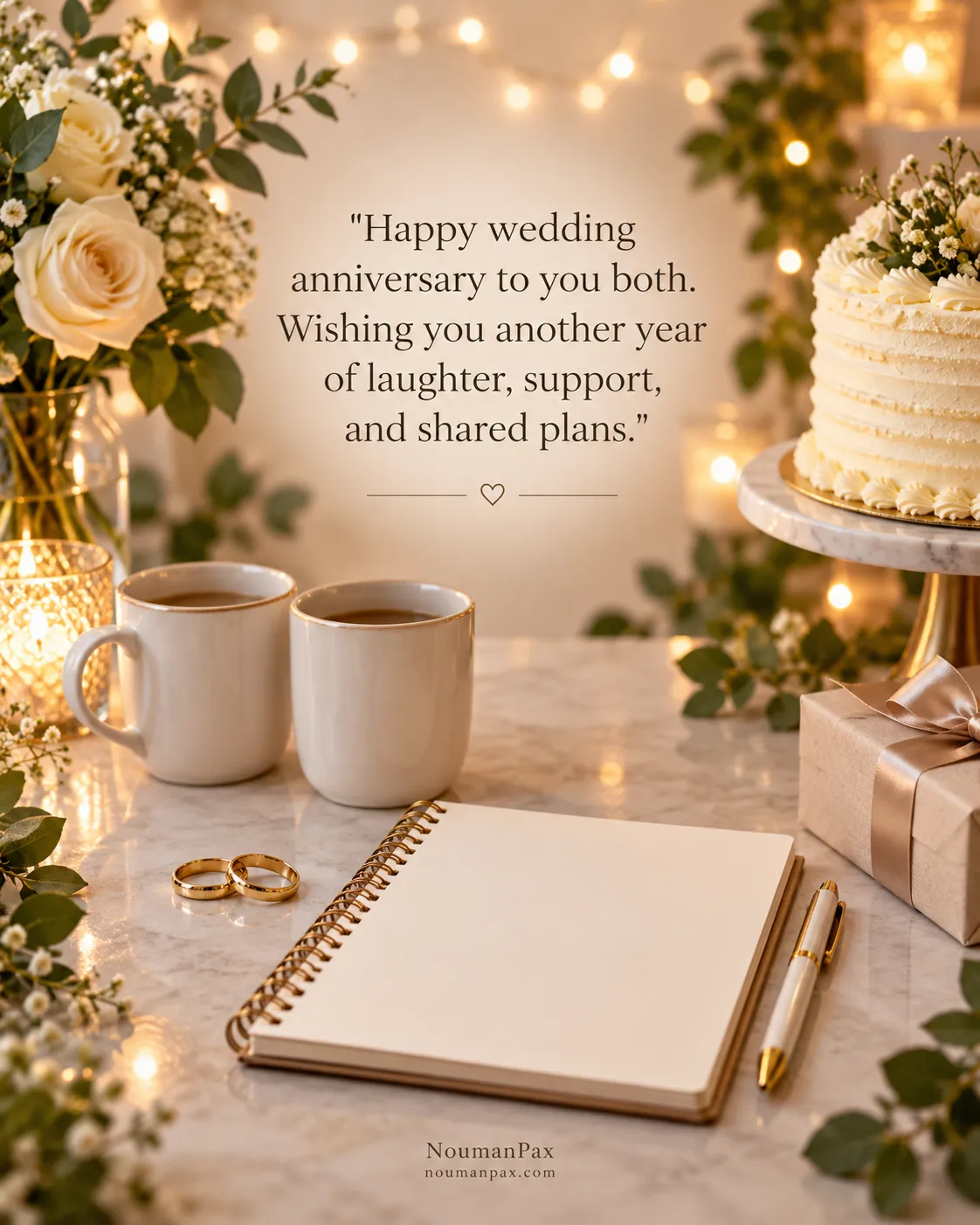 Happy wedding anniversary to you both. Wishing you another year of laughter, support, and shared plans.