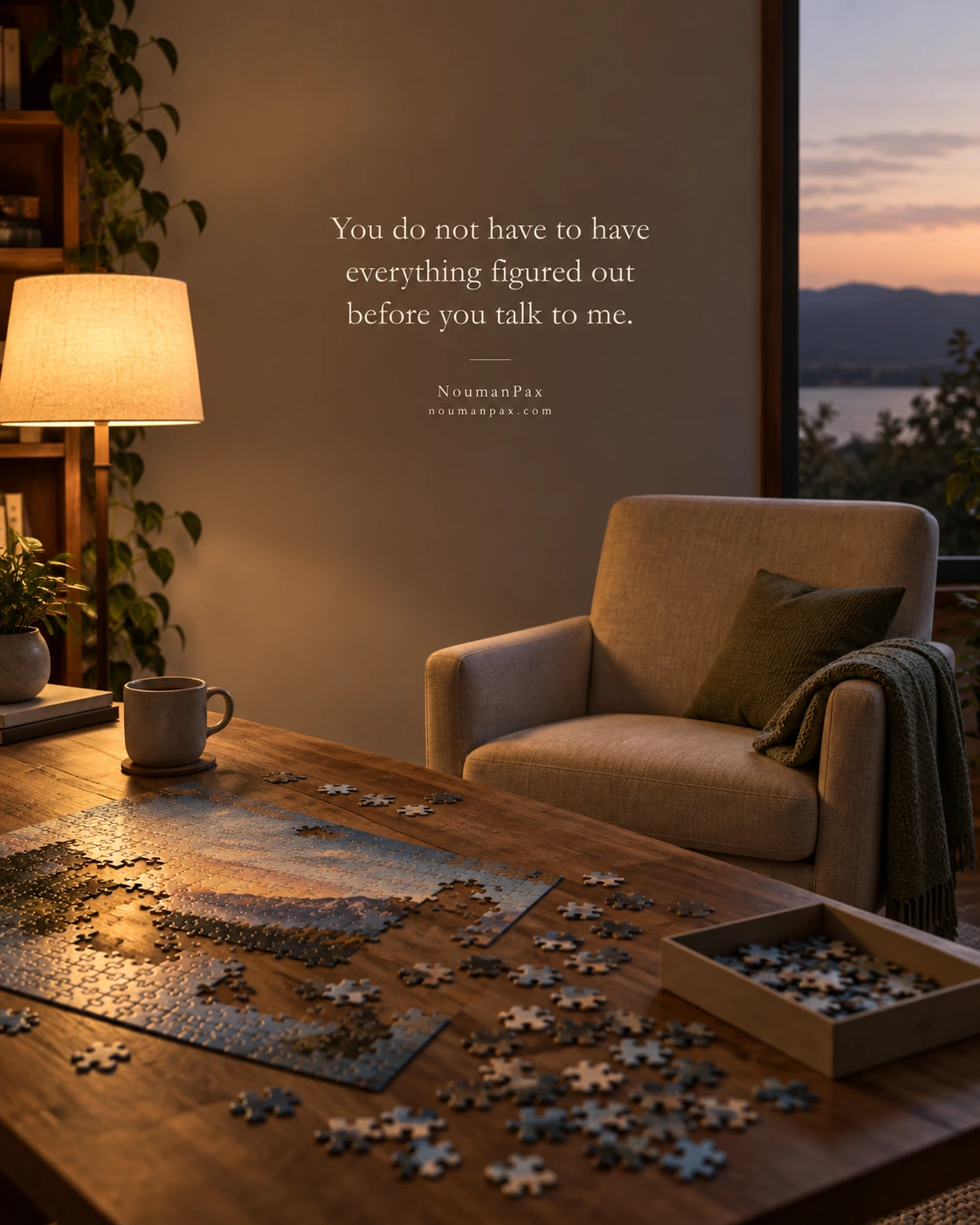 You do not have to have everything figured out before you talk to me.