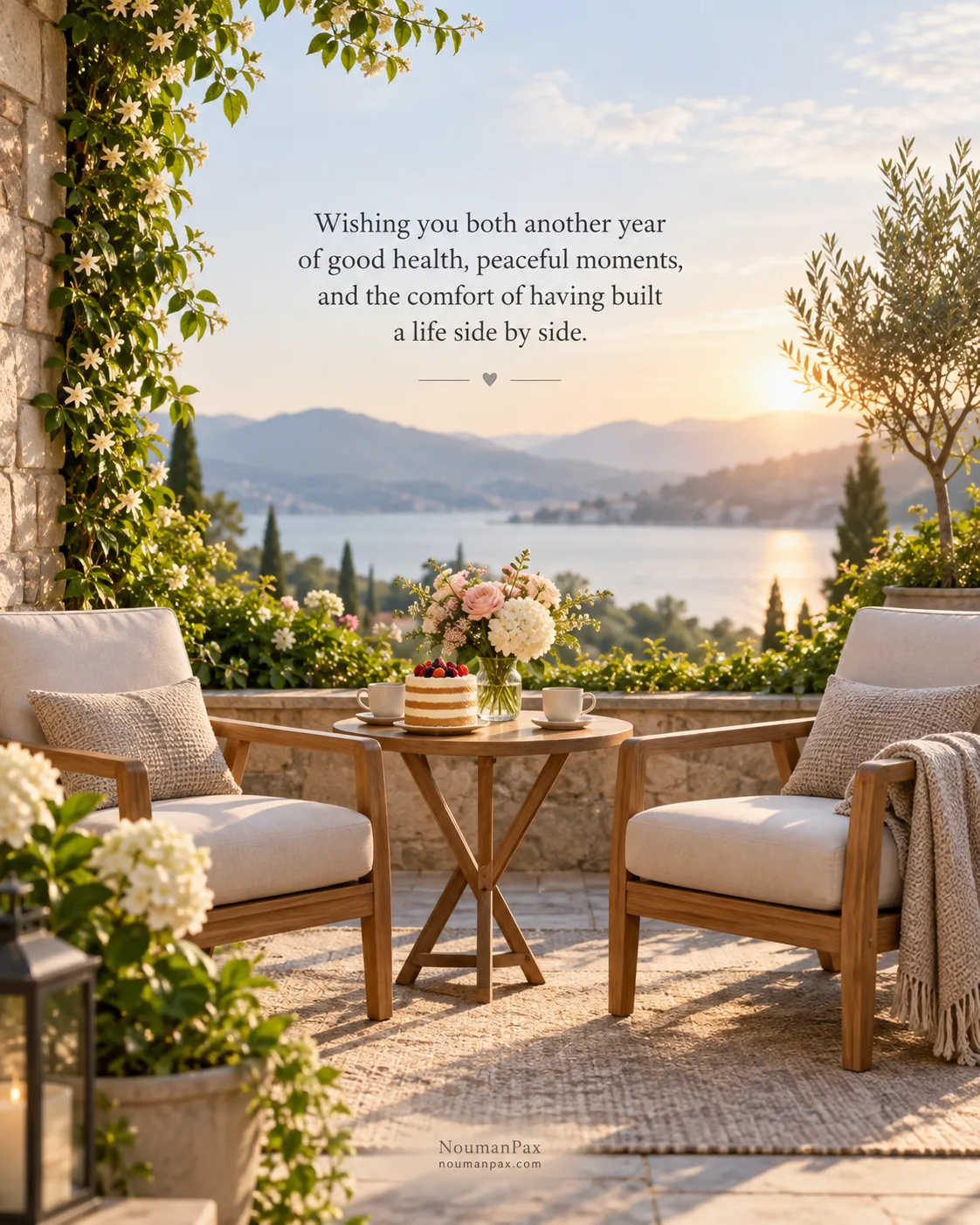 Wishing you both another year of good health, peaceful moments, and the comfort of having built a life side by side.