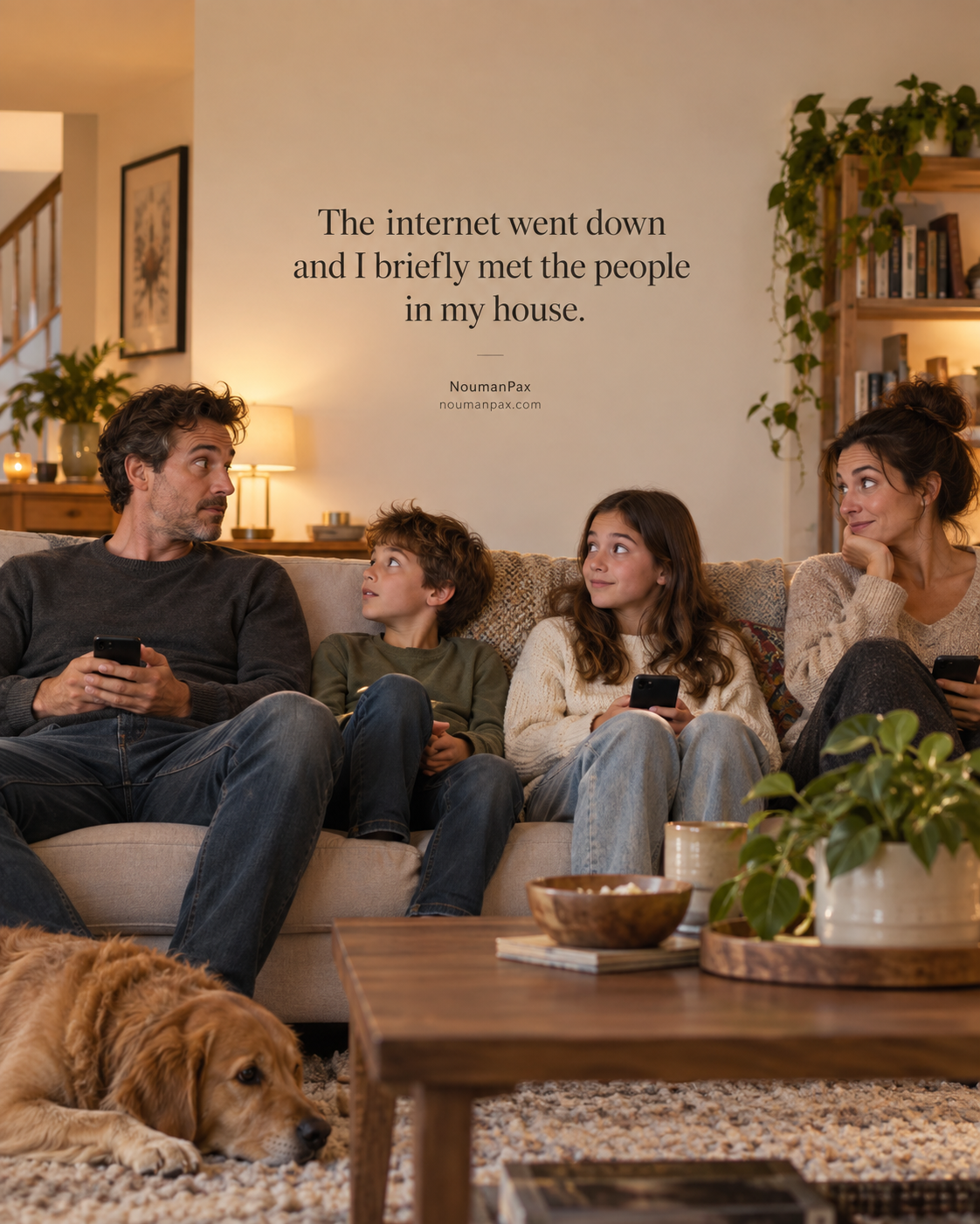 The internet went down and I briefly met the people in my house.