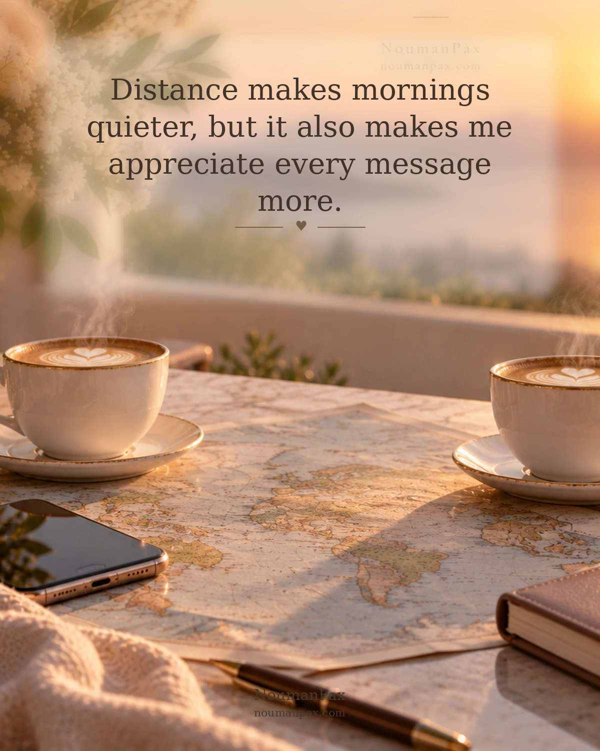 Distance makes mornings quieter, but it also makes me appreciate every message more.