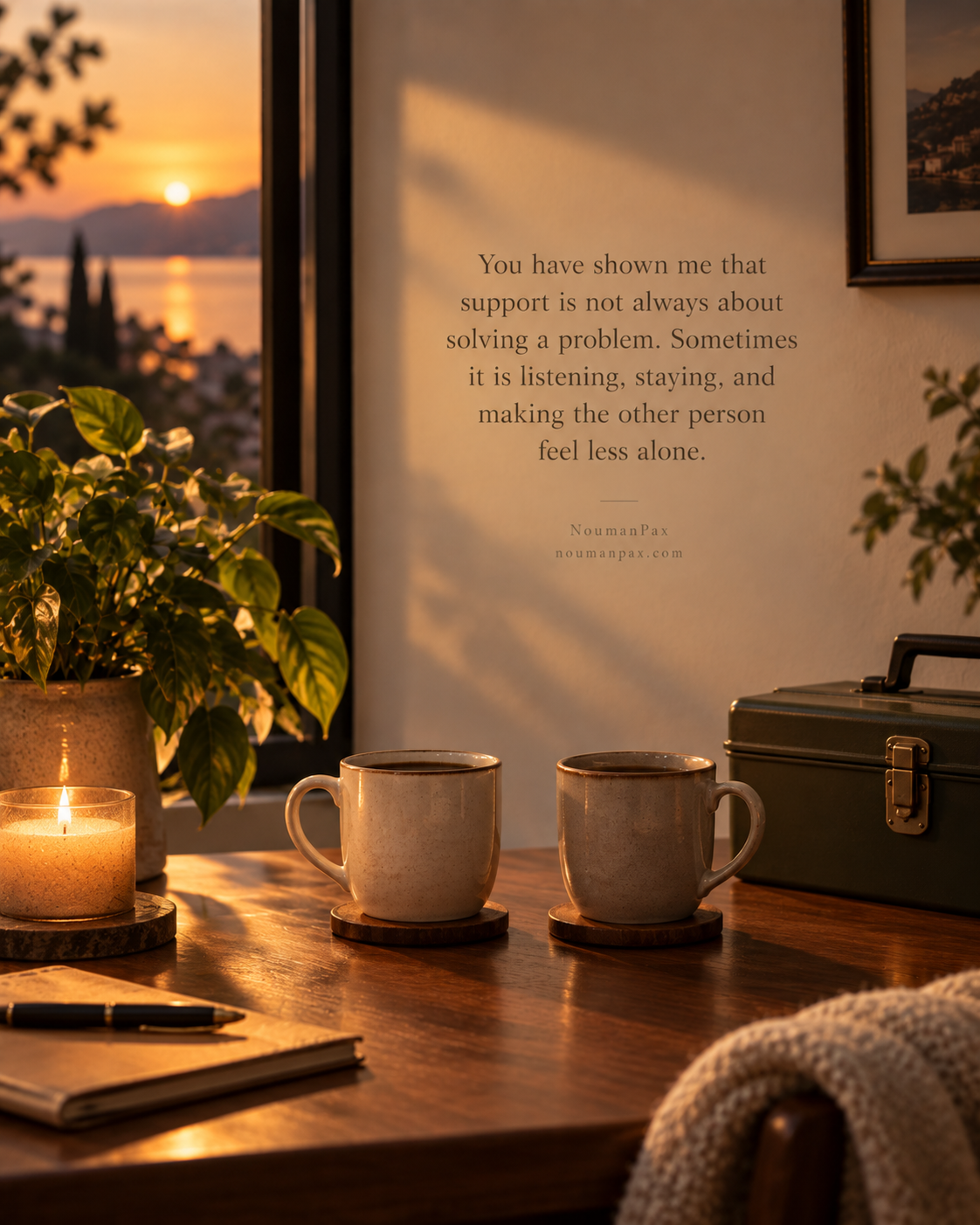 You have shown me that support is not always about solving a problem. Sometimes it is listening, staying, and making the other person feel less alone.