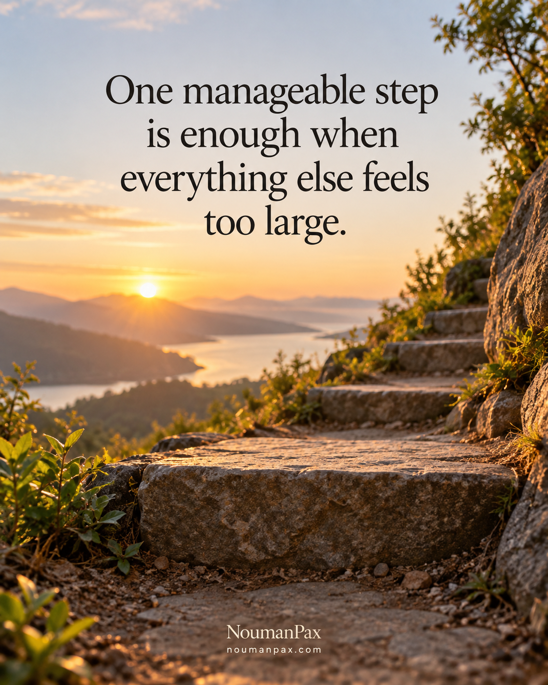 Positive quote — one manageable step