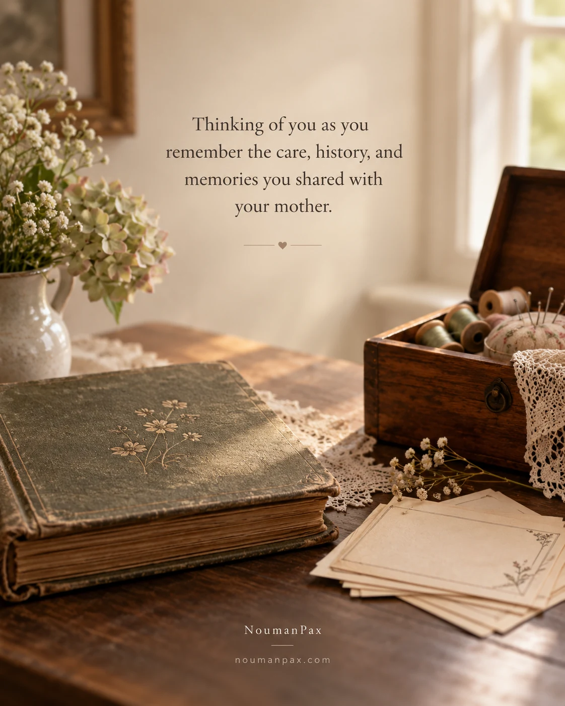 Thinking of you as you remember the care, history, and memories you shared with your mother.