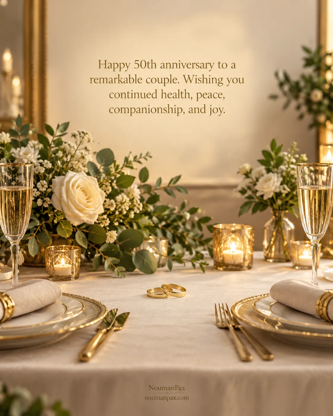 Happy 50th anniversary to a remarkable couple. Wishing you continued health, peace, companionship, and joy.