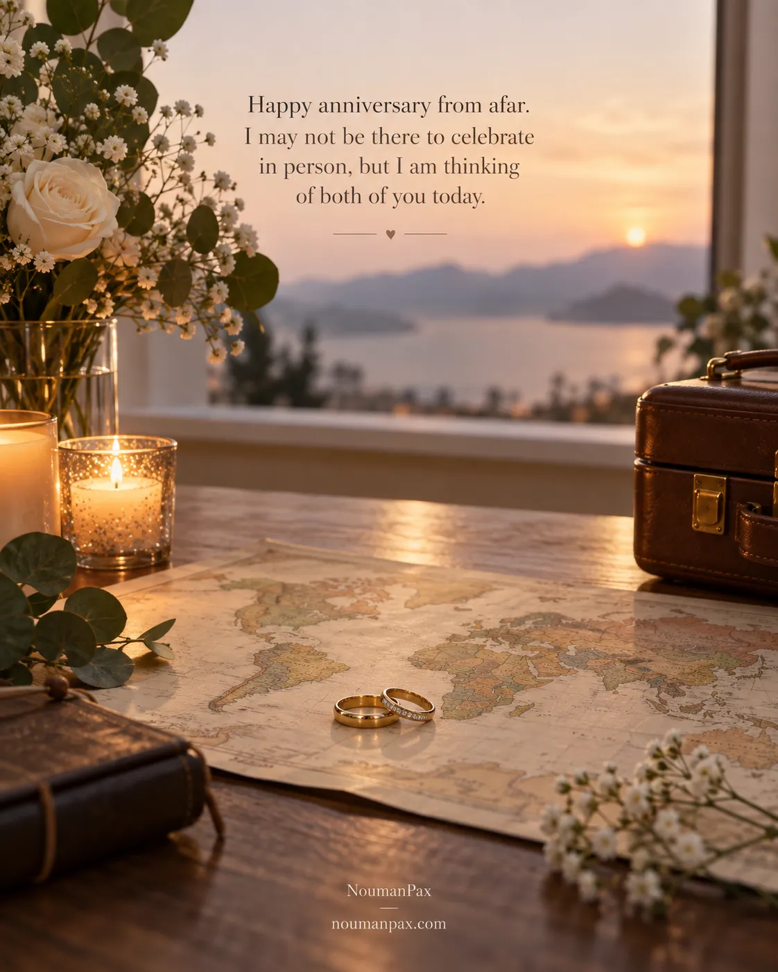 Happy anniversary from afar. I may not be there to celebrate in person, but I am thinking of both of you today.