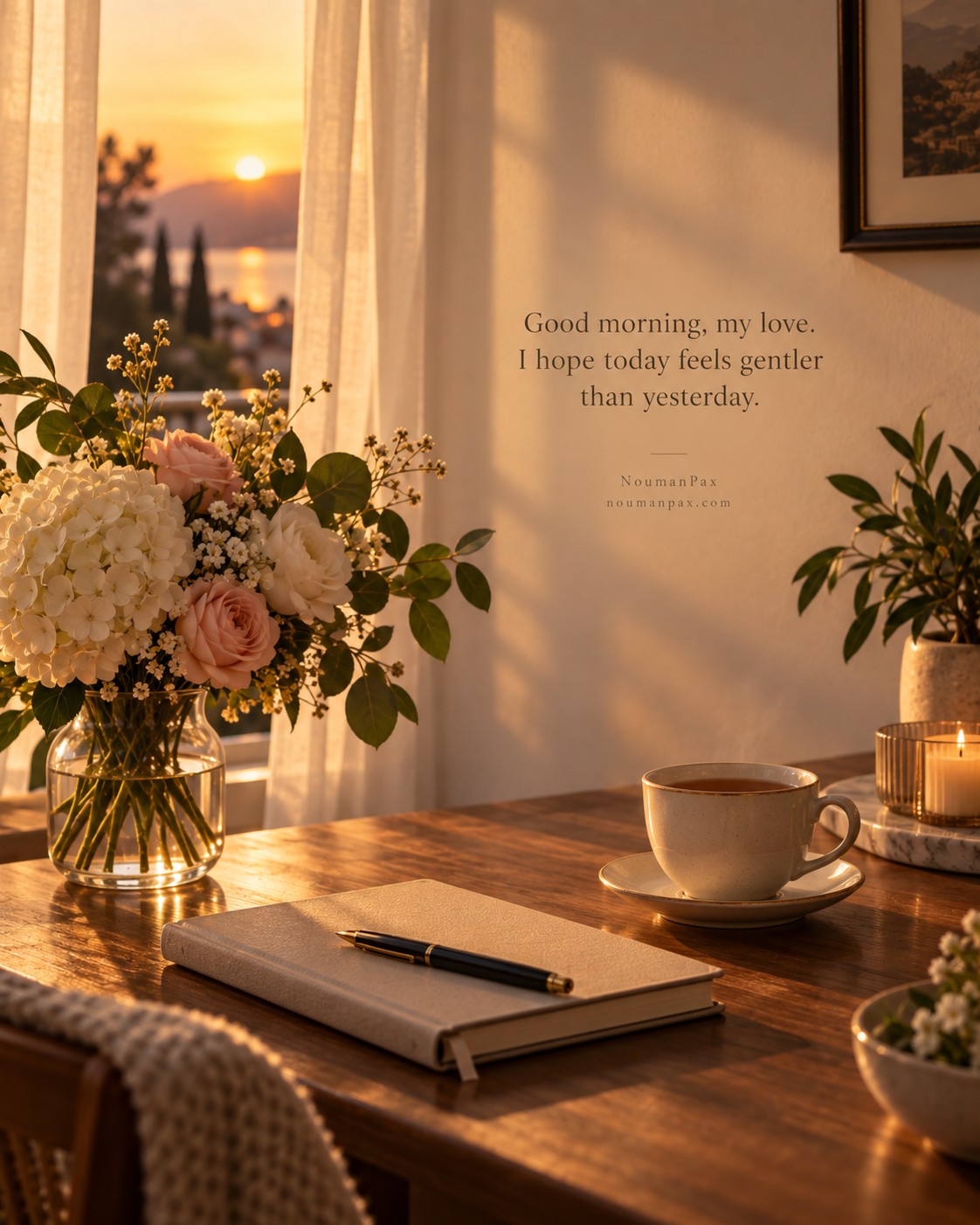 Good morning, my love. I hope today feels gentler than yesterday.