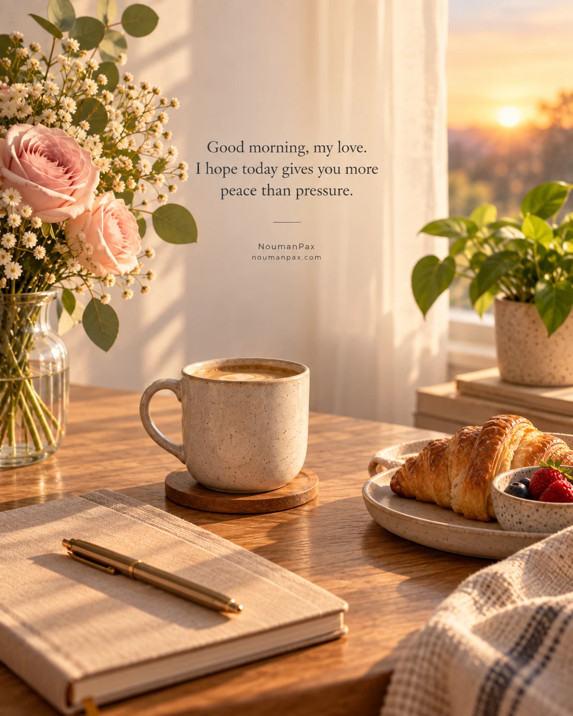 Good morning, my love. I hope today gives you more peace than pressure.