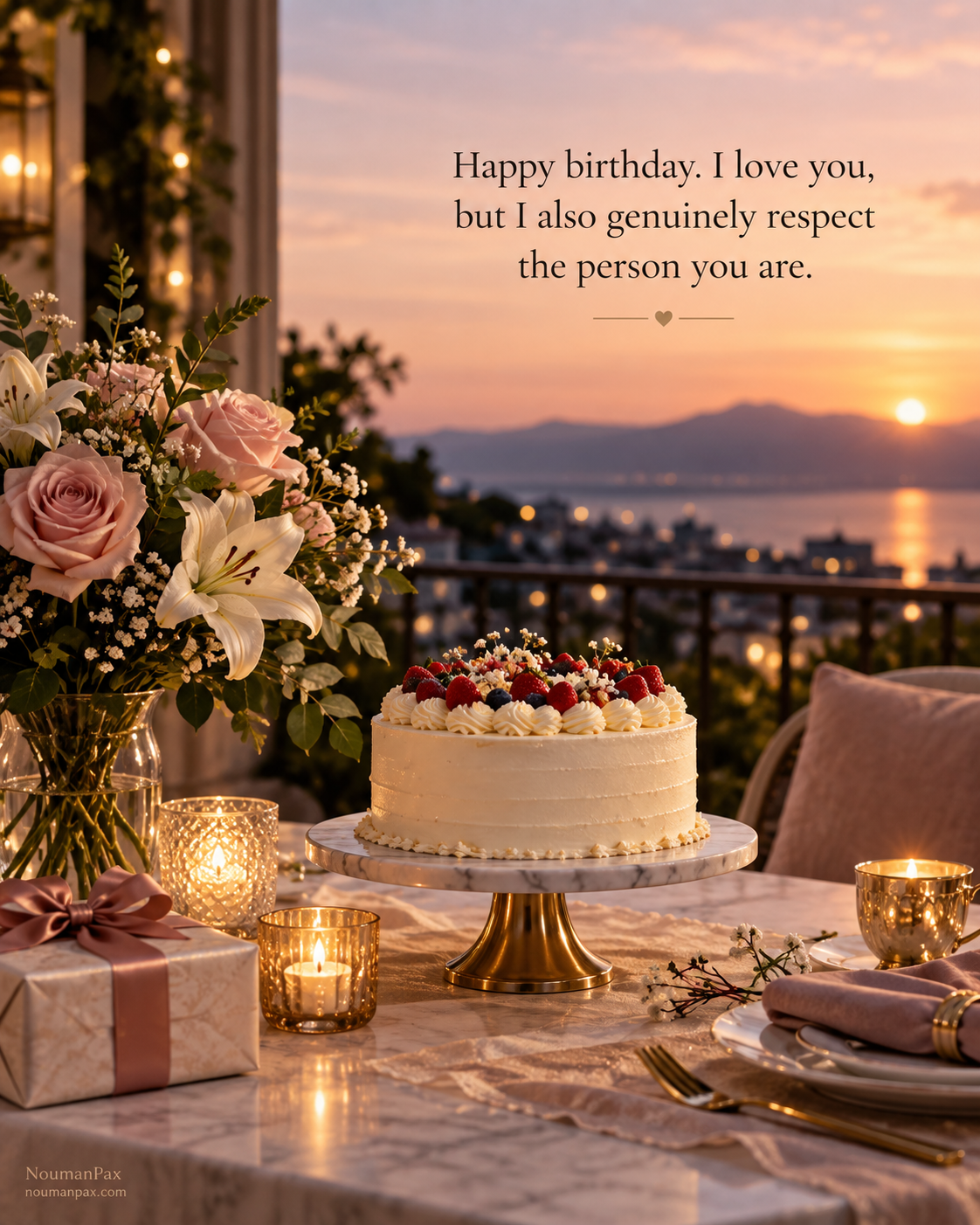 Happy birthday. I love you, but I also genuinely respect the person you are.