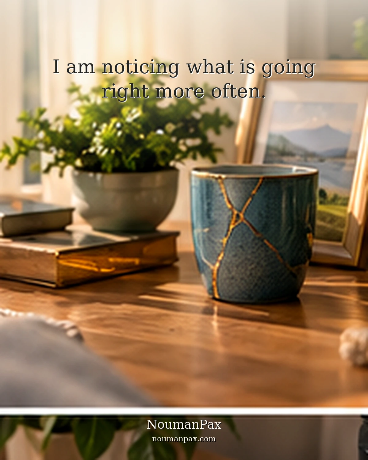 I am noticing what is going right more often.