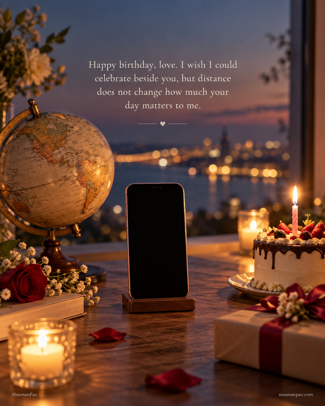 Happy birthday, love. I wish I could celebrate beside you, but distance does not change how much your day matters to me.