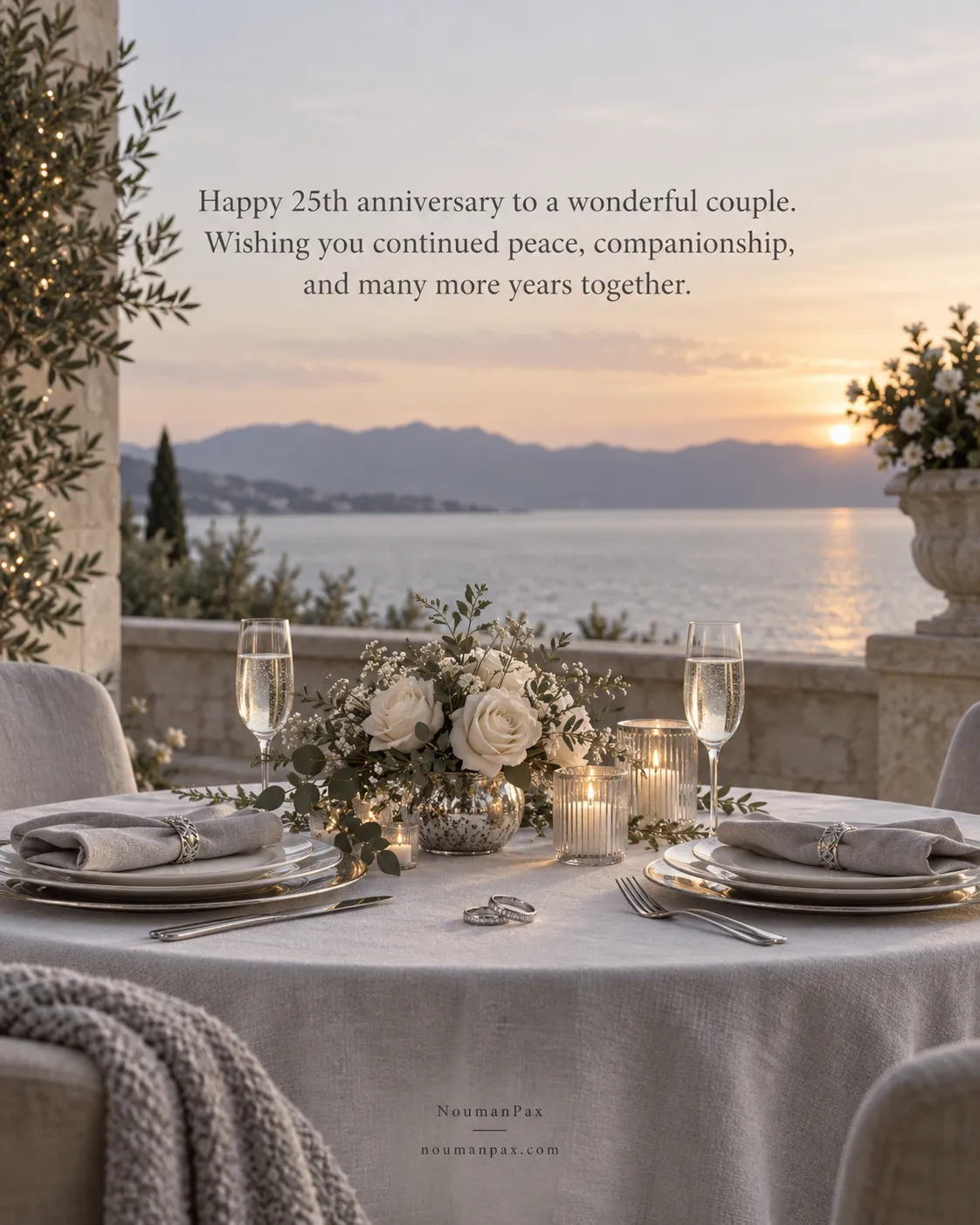 Happy 25th anniversary to a wonderful couple. Wishing you continued peace, companionship, and many more years together.