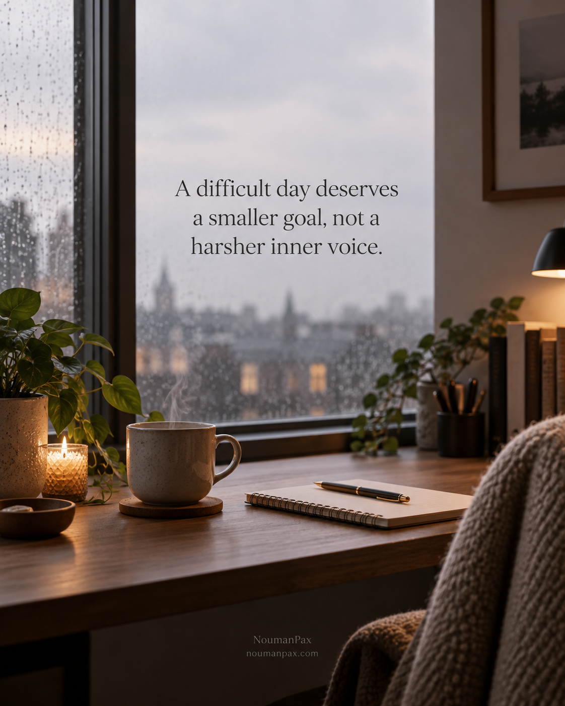 A difficult day deserves a smaller goal, not a harsher inner voice.
