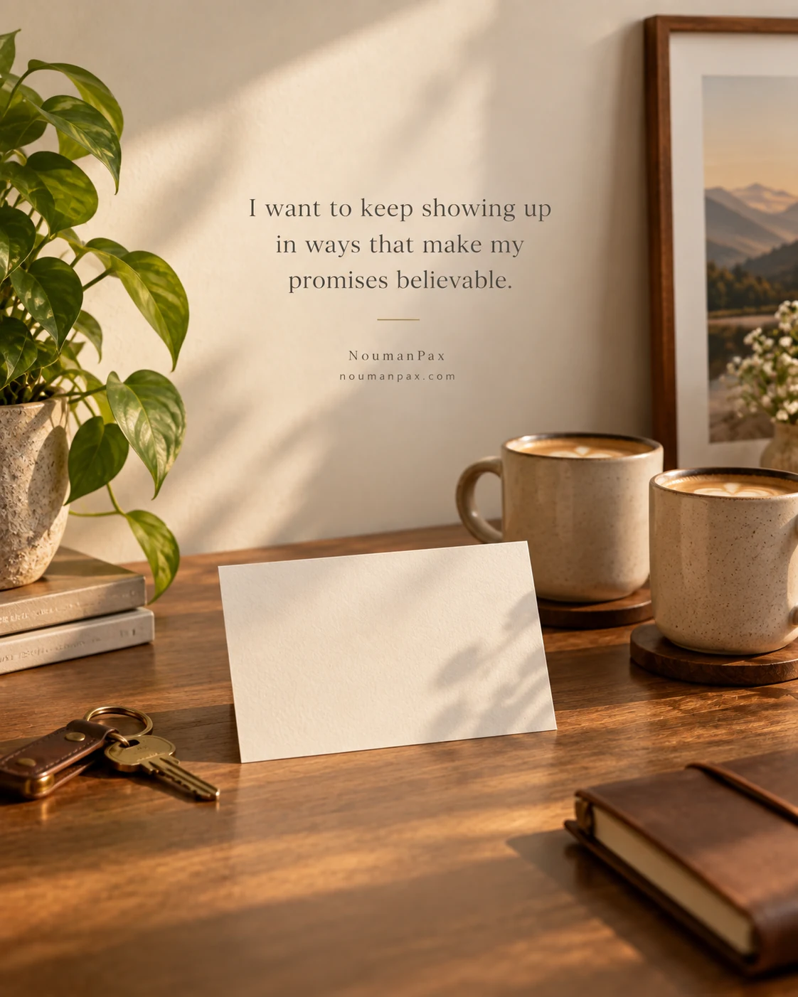I want to keep showing up in ways that make my promises believable.