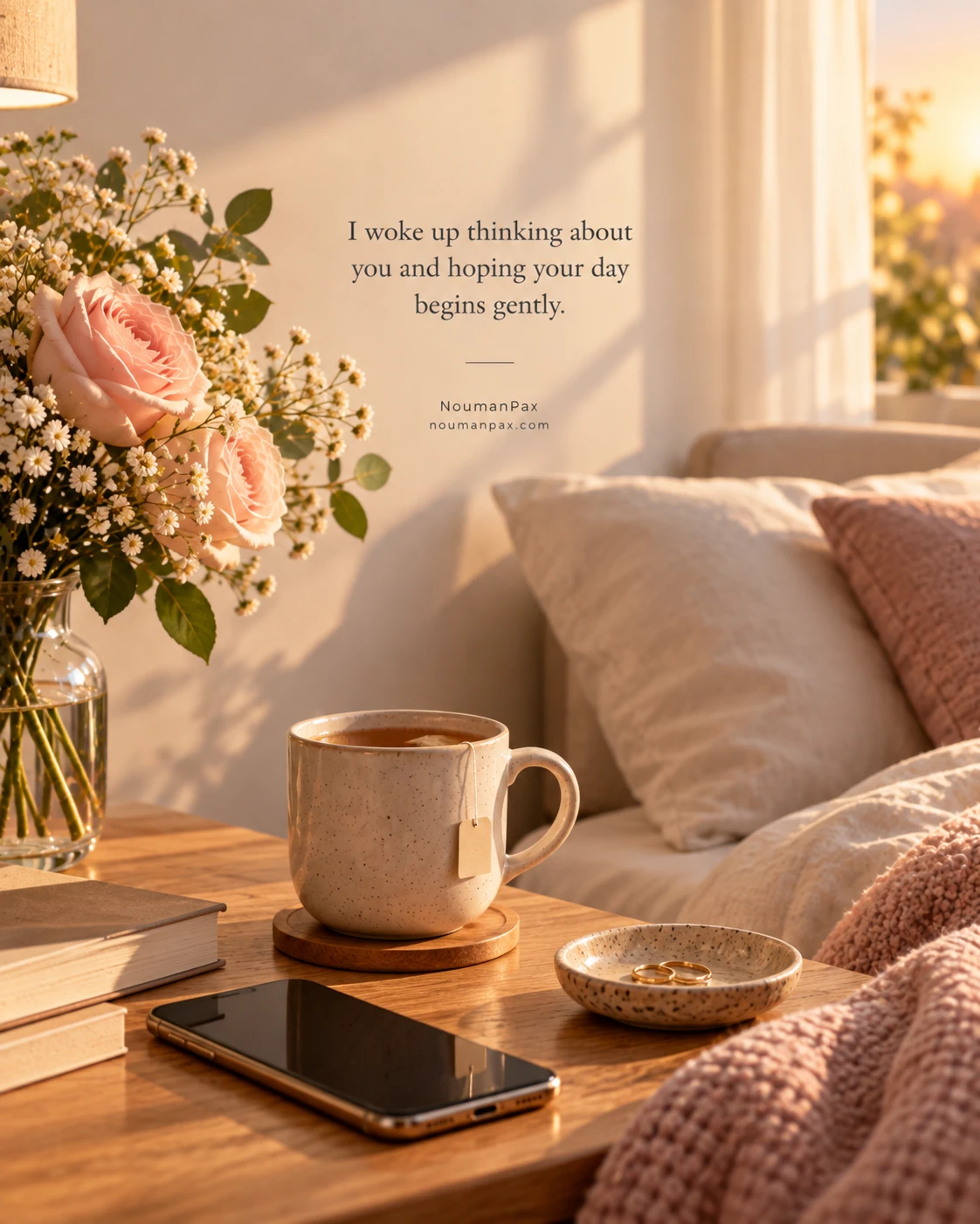 I woke up thinking about you and hoping your day begins gently.