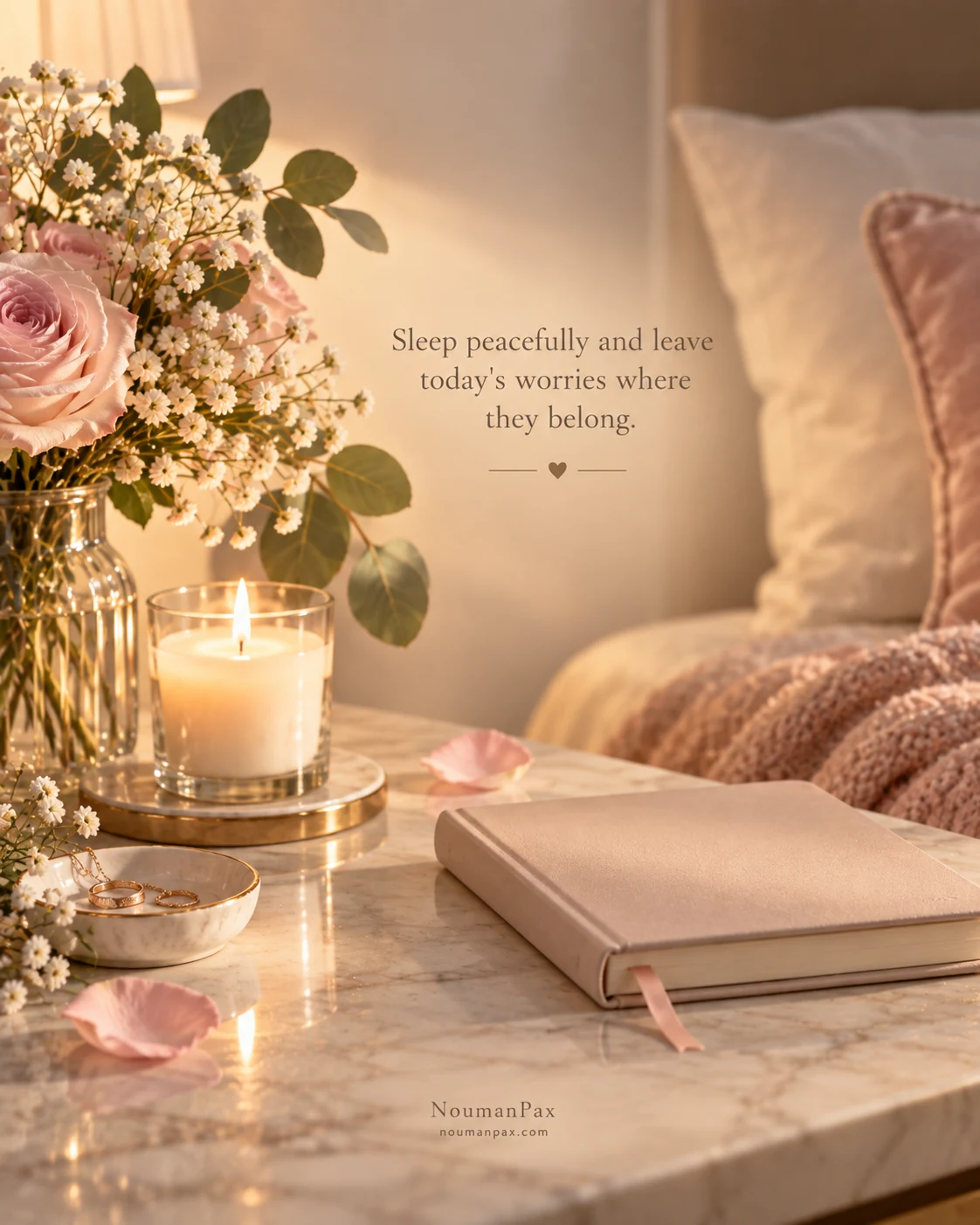 Sleep peacefully and leave today's worries where they belong.