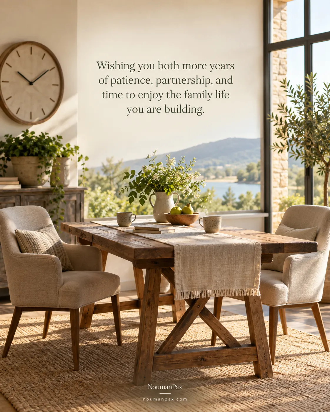 Wishing you both more years of patience, partnership, and time to enjoy the family life you are building.