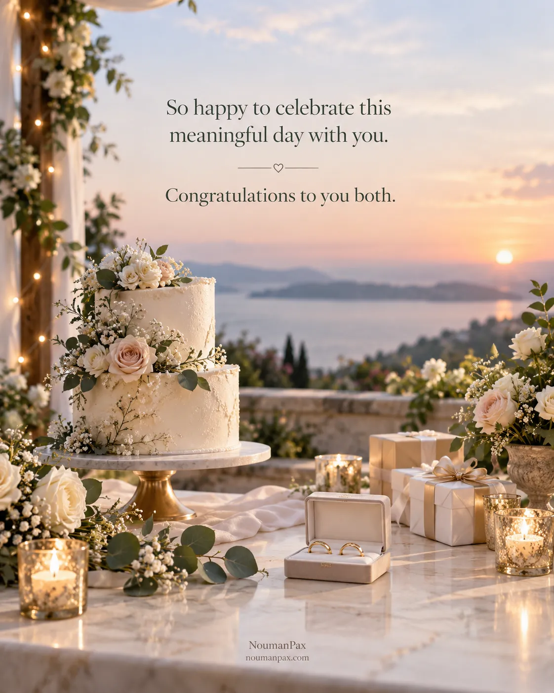 So happy to celebrate this meaningful day with you. Congratulations to you both.
