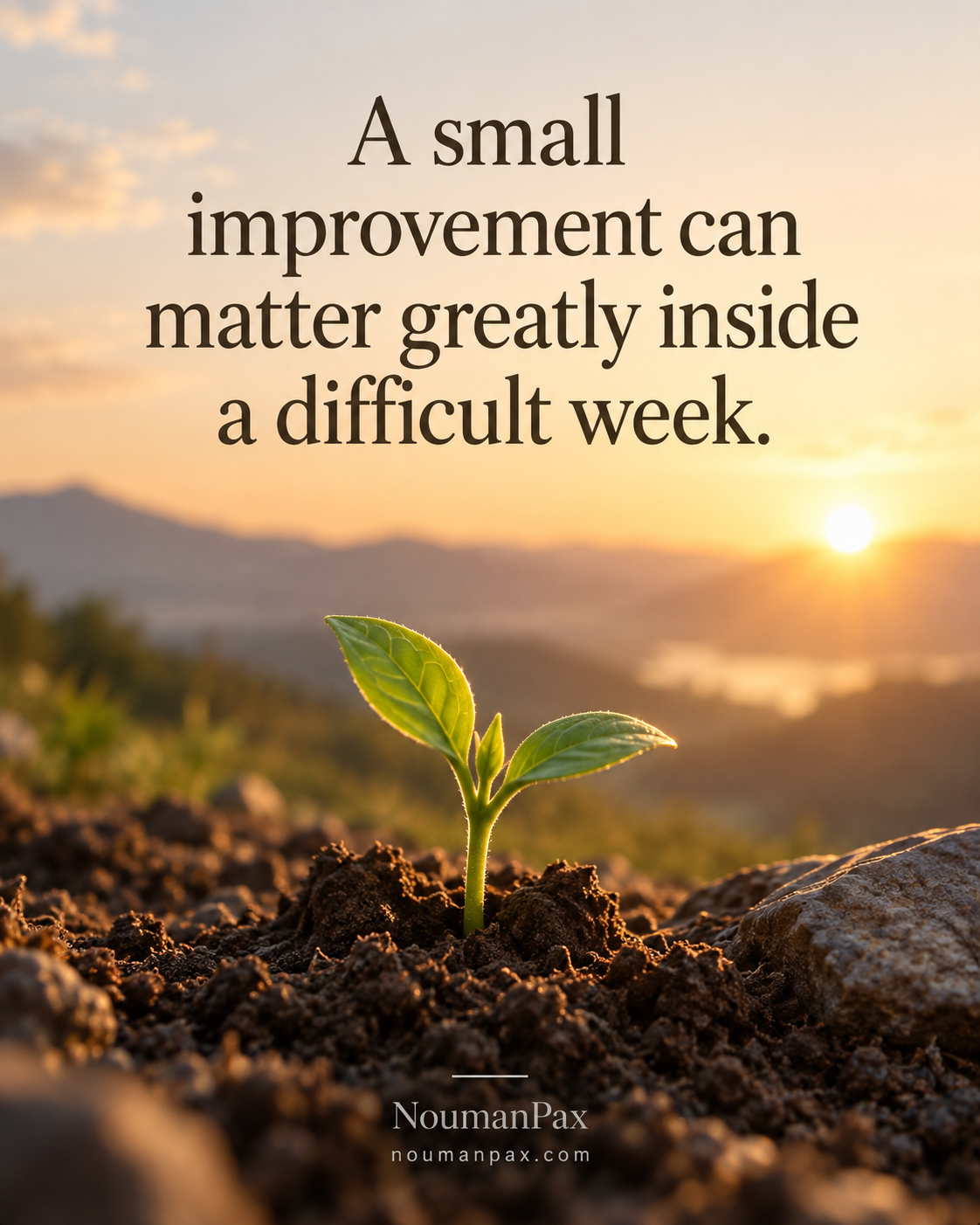Positive quote — small improvement difficult week