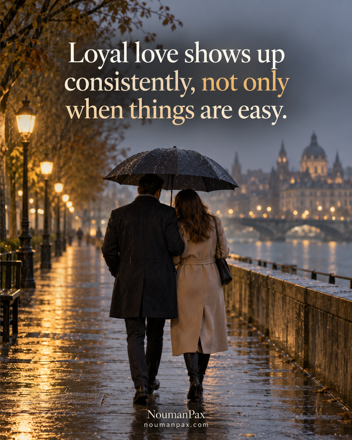 Relationship quote — loyal love shows up consistently