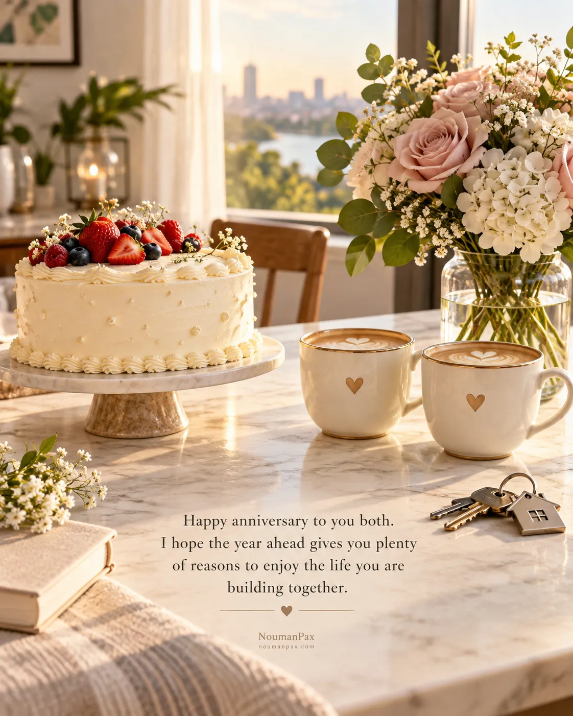 Happy anniversary to you both. I hope the year ahead gives you plenty of reasons to enjoy the life you are building together.