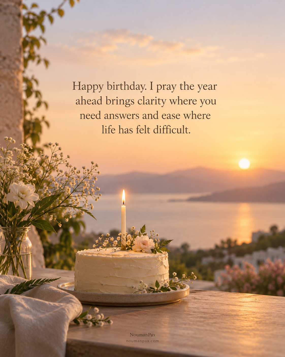 Happy birthday. I pray the year ahead brings clarity where you need answers and ease where life has felt difficult.