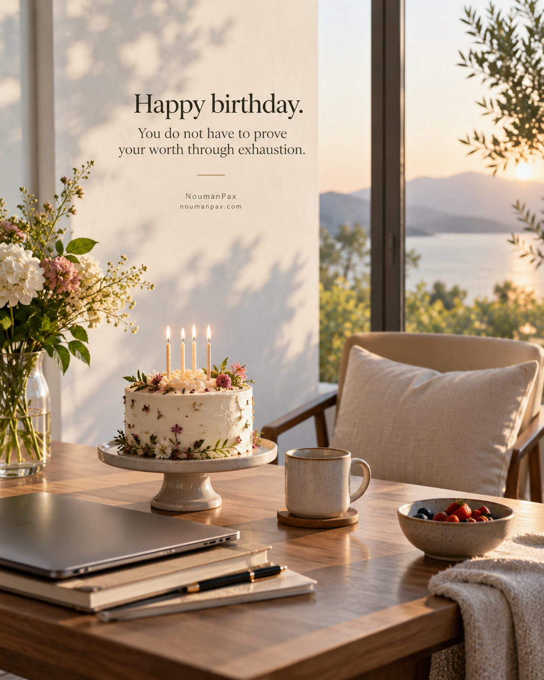Happy birthday. You do not have to prove your worth through exhaustion.