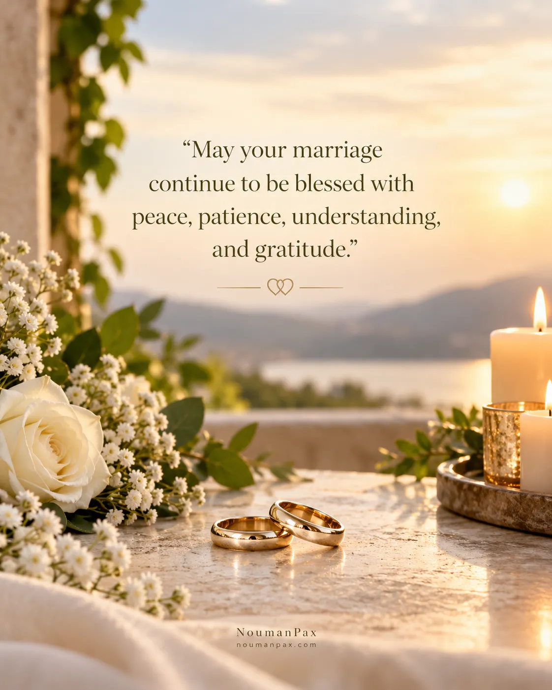 May your marriage continue to be blessed with peace, patience, understanding, and gratitude.
