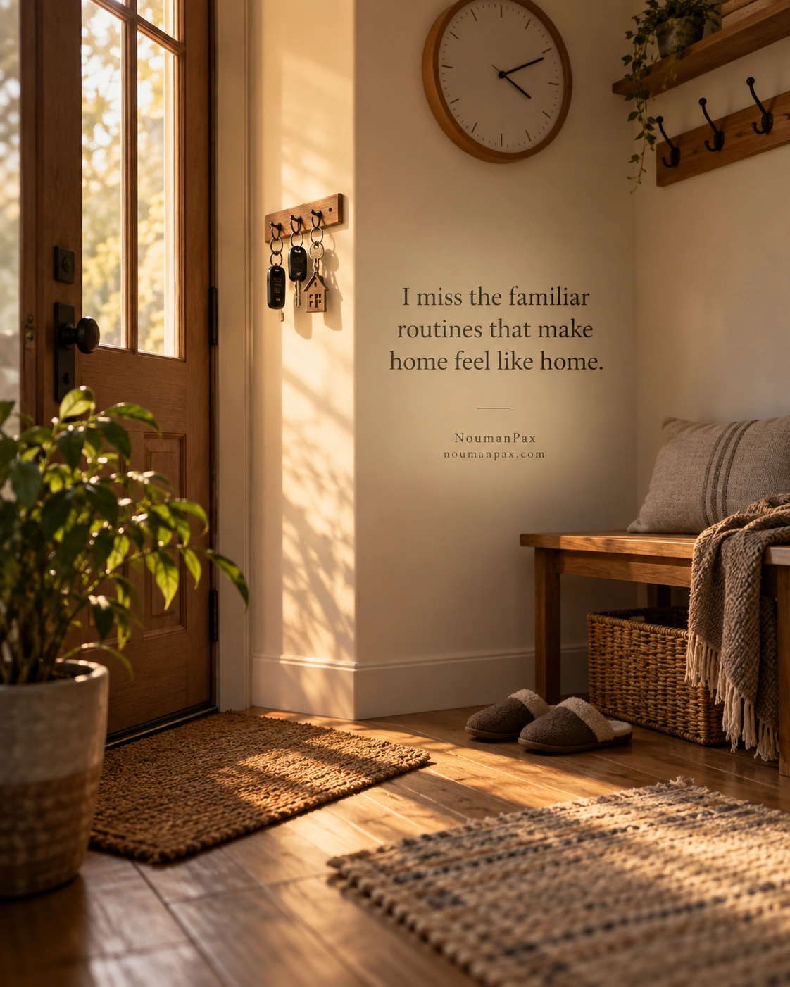 I miss the familiar routines that make home feel like home.