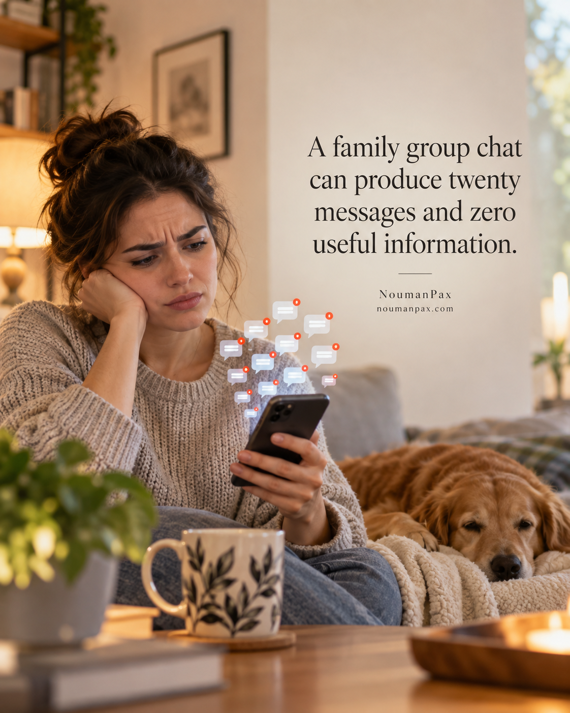A family group chat can produce twenty messages and zero useful information.