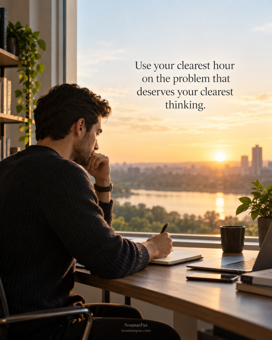 Good morning work quote about using your clearest hour