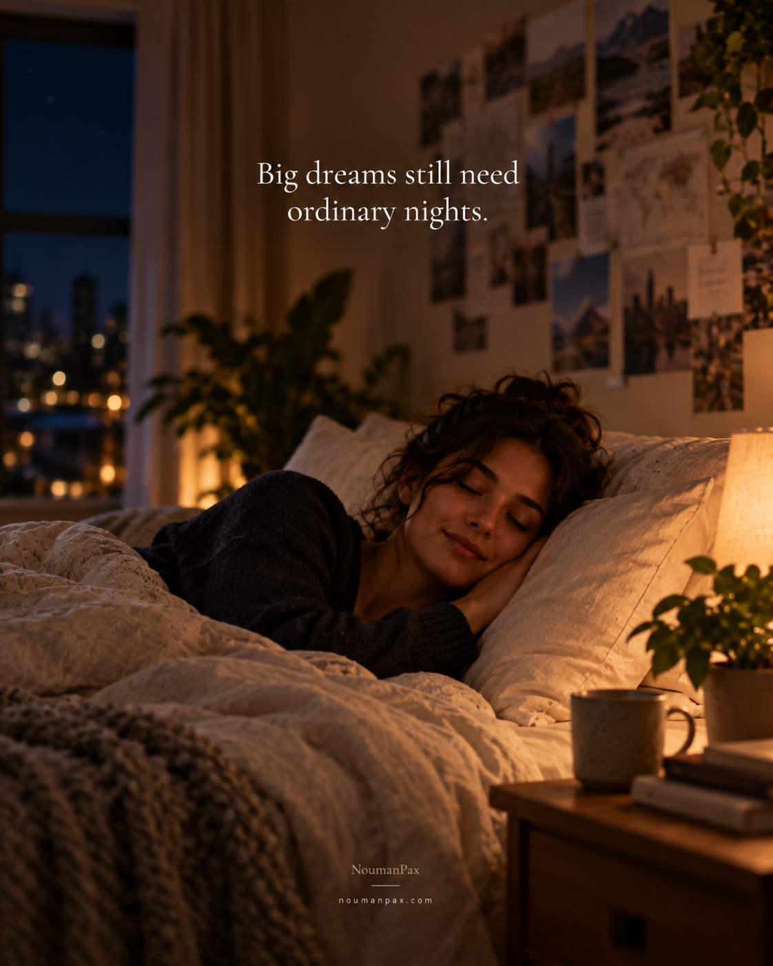 Good night quote about big dreams needing ordinary nights