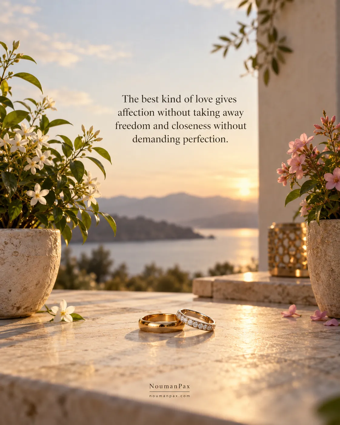 The best kind of love gives affection without taking away freedom and closeness without demanding perfection.