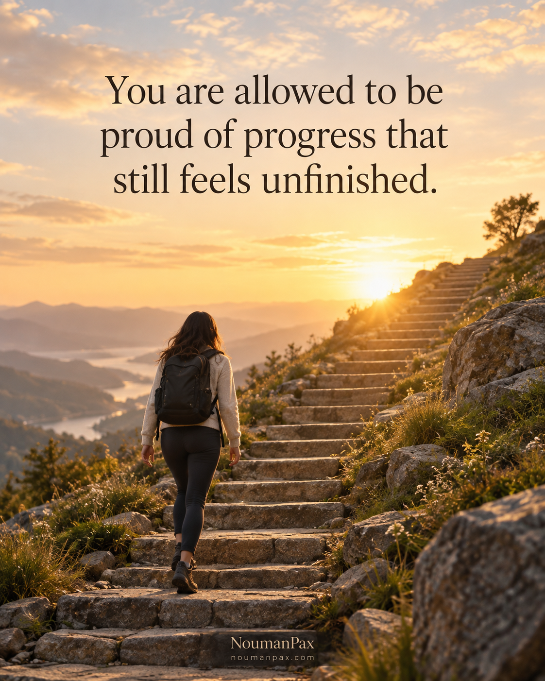 Positive quote — proud of unfinished progress