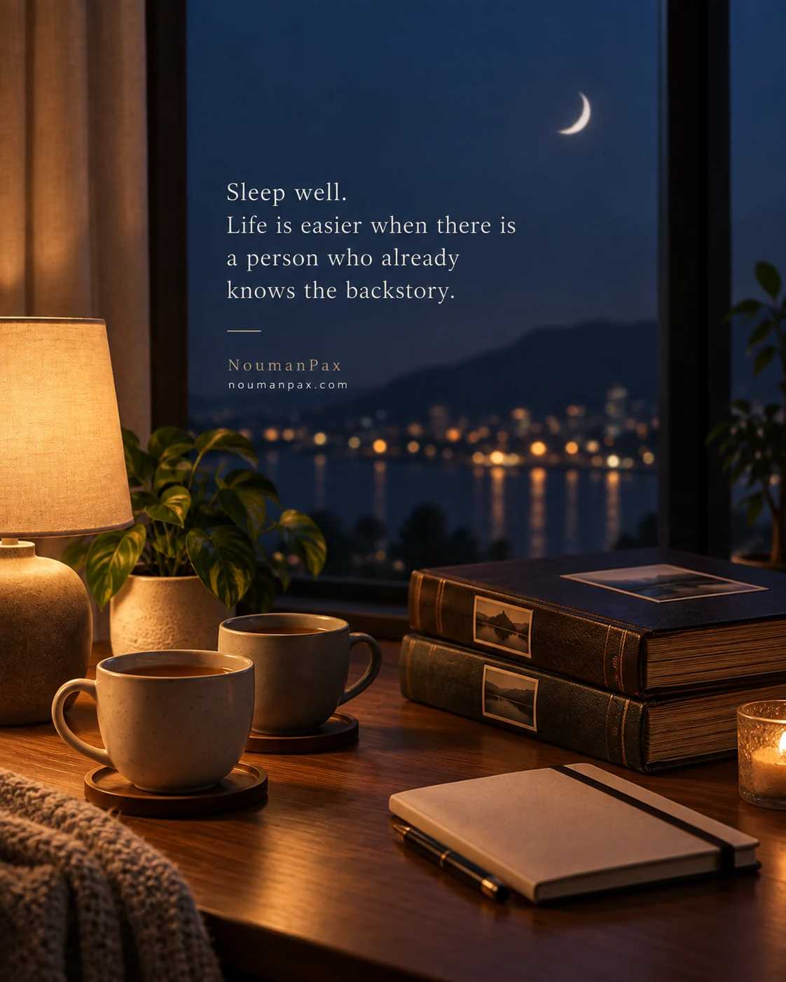 Sleep well. Life is easier when there is a person who already knows the backstory.
