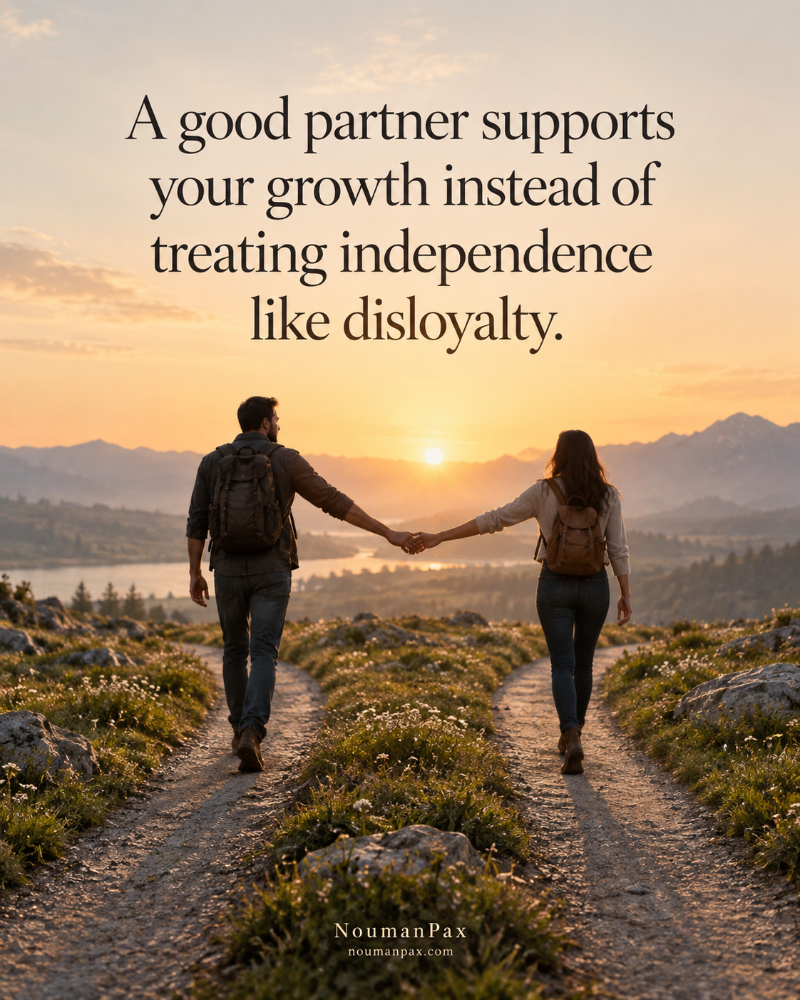 Relationship quote — partner supports growth and independence