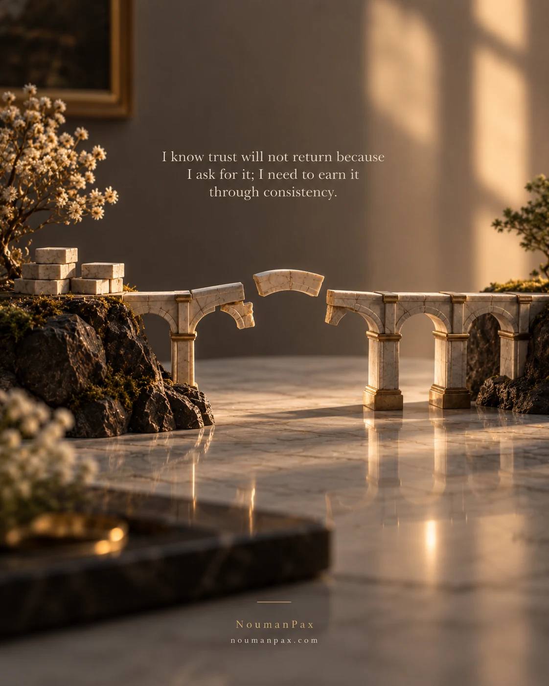 I know trust will not return because I ask for it; I need to earn it through consistency.