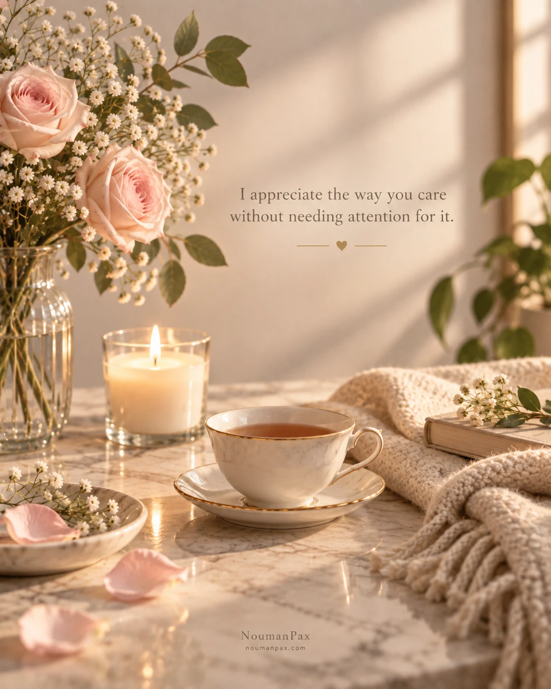 I appreciate the way you care without needing attention for it.