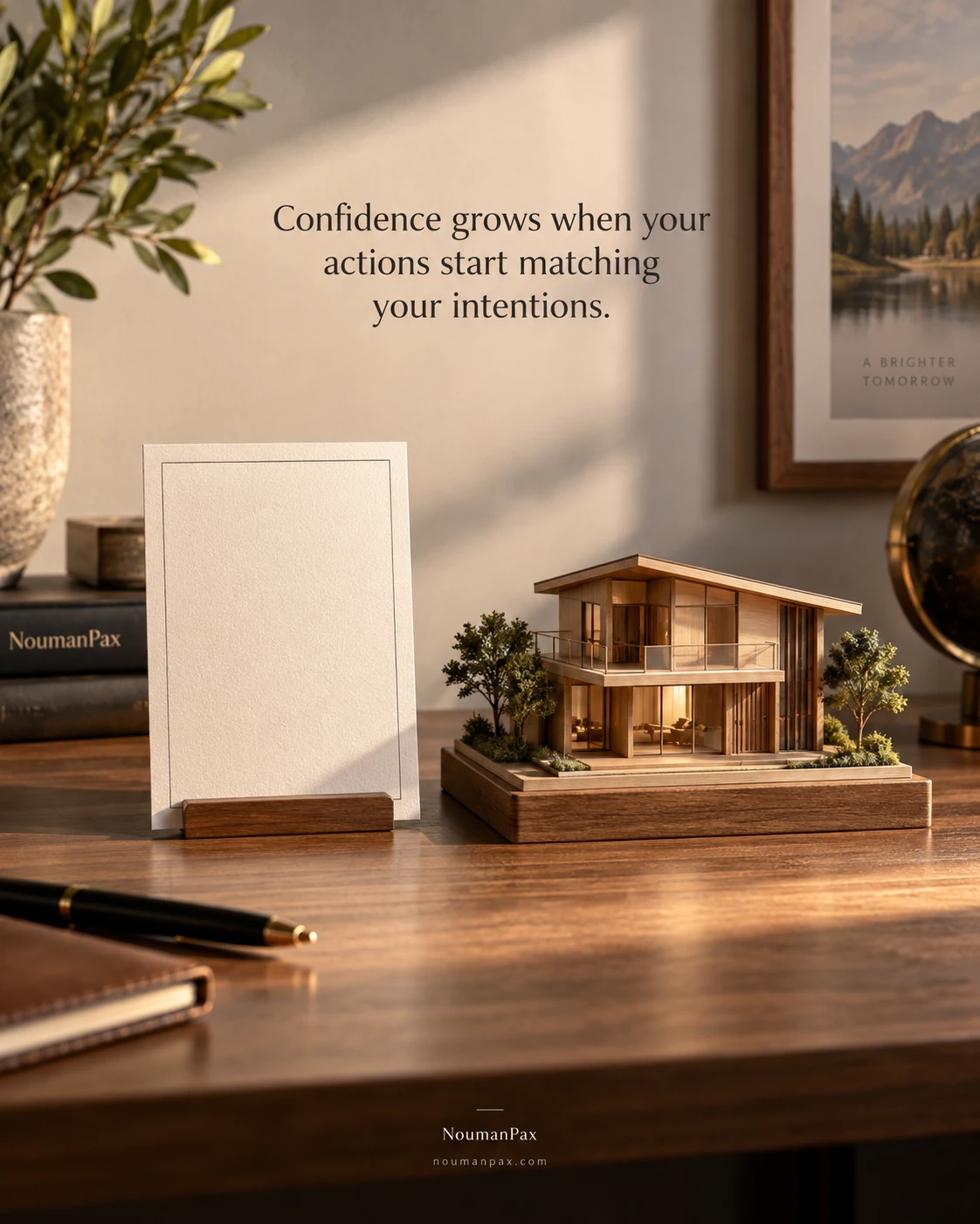 Confidence grows when your actions start matching your intentions.
