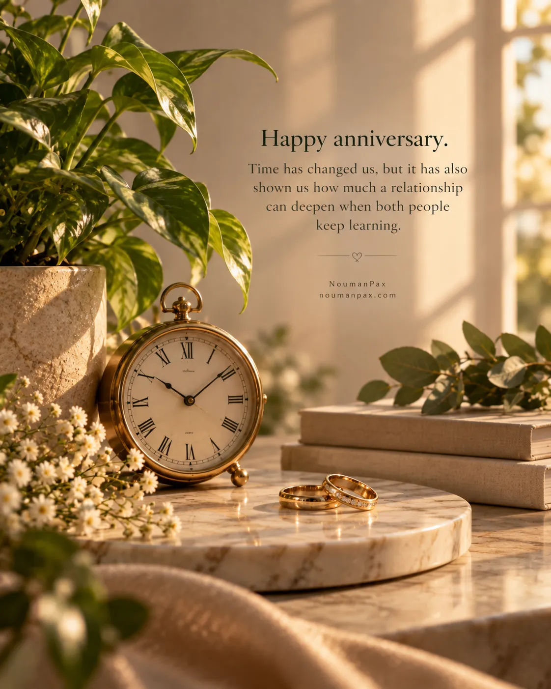 Happy anniversary. Time has changed us, but it has also shown us how much a relationship can deepen when both people keep learning.