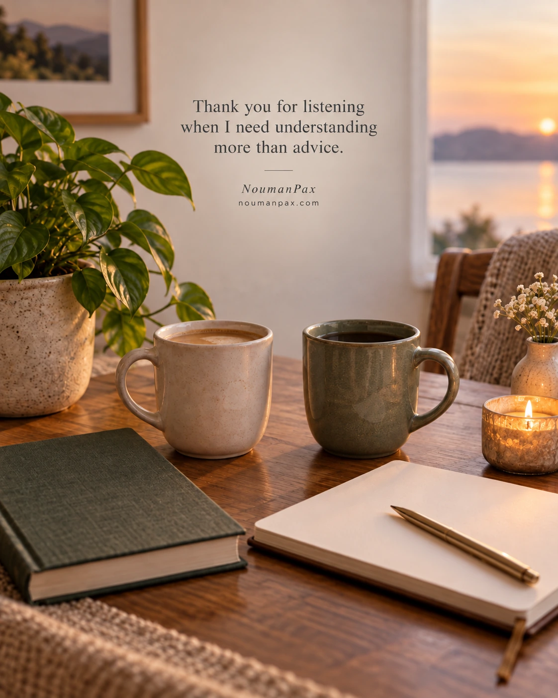 Thank you for listening when I need understanding more than advice.