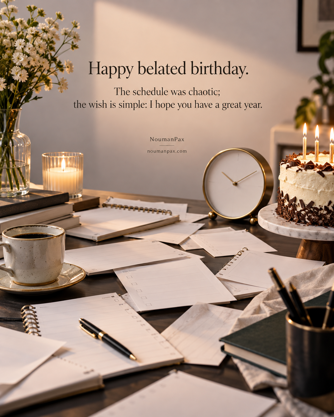 Belated Birthday Wishes After Being Busy or Traveling — Quote