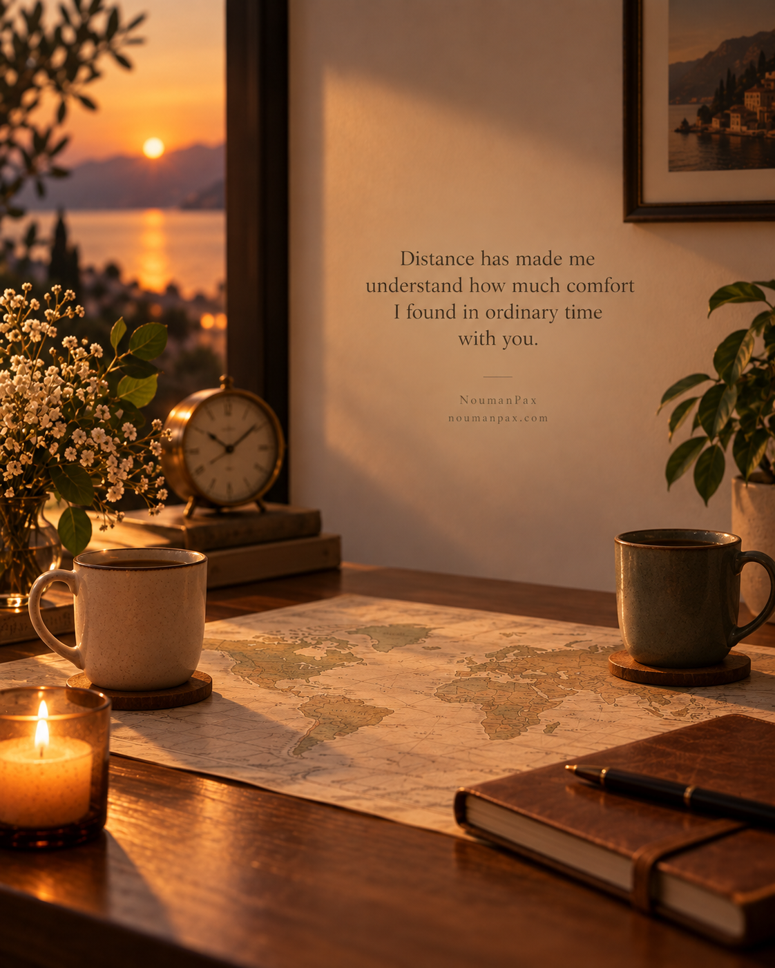 Distance has made me understand how much comfort I found in ordinary time with you.