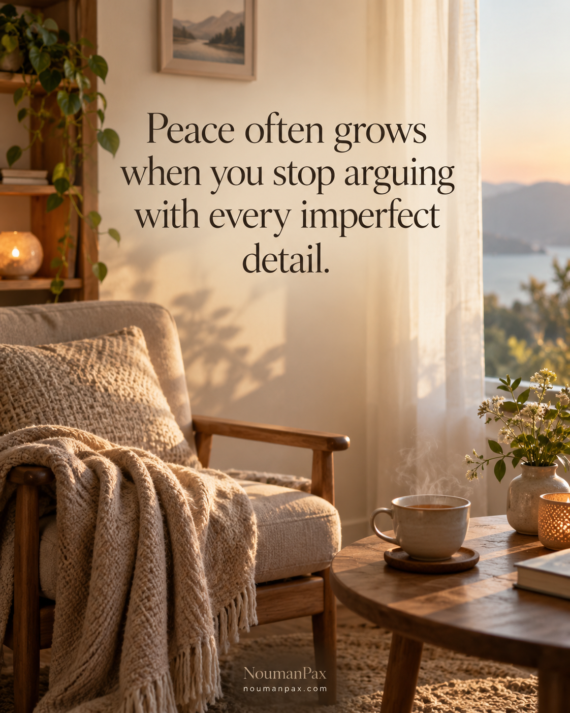 Positive quote — peace grows without arguing details
