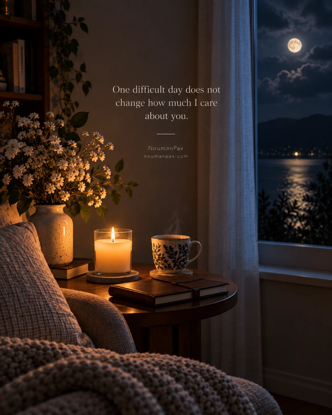 One difficult day does not change how much I care about you.