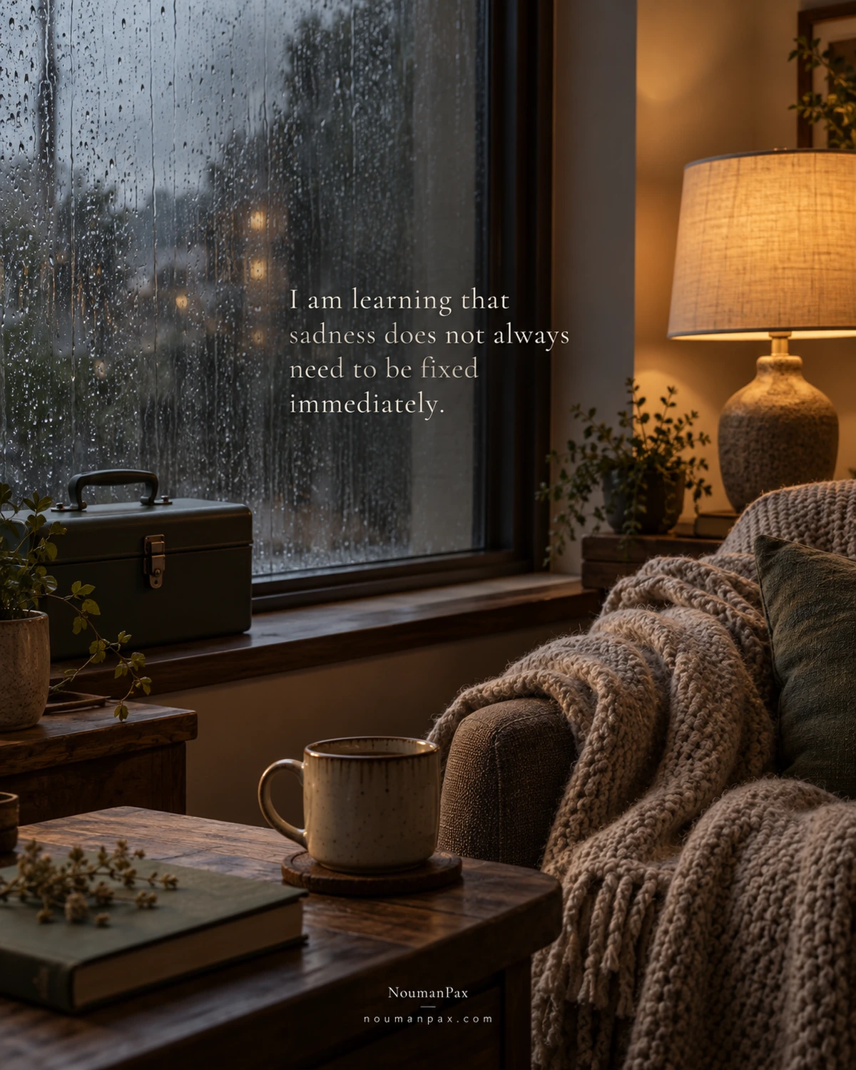 I am learning that sadness does not always need to be fixed immediately.