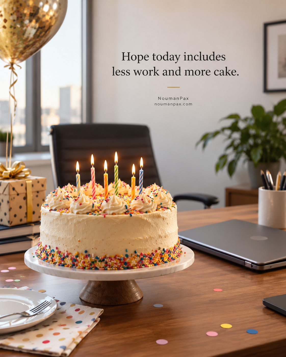 Hope today includes less work and more cake.
