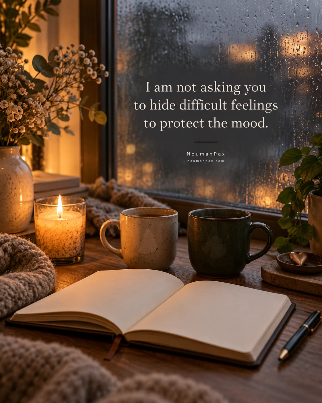 I am not asking you to hide difficult feelings to protect the mood.