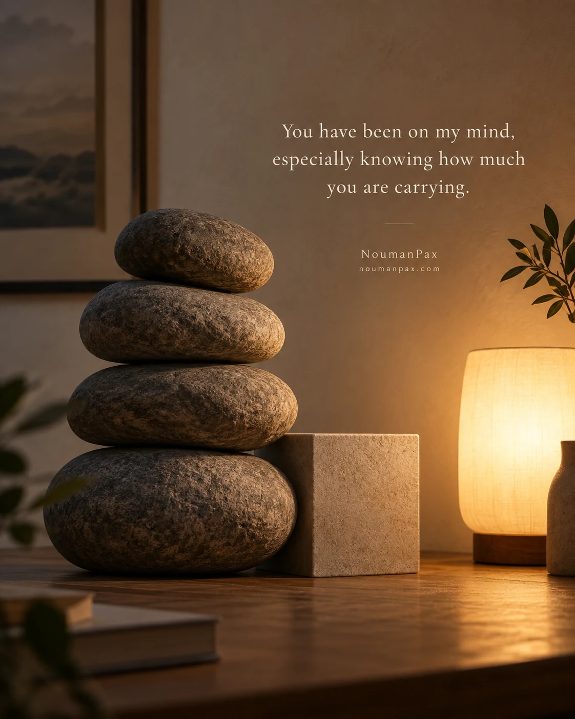 You have been on my mind, especially knowing how much you are carrying.
