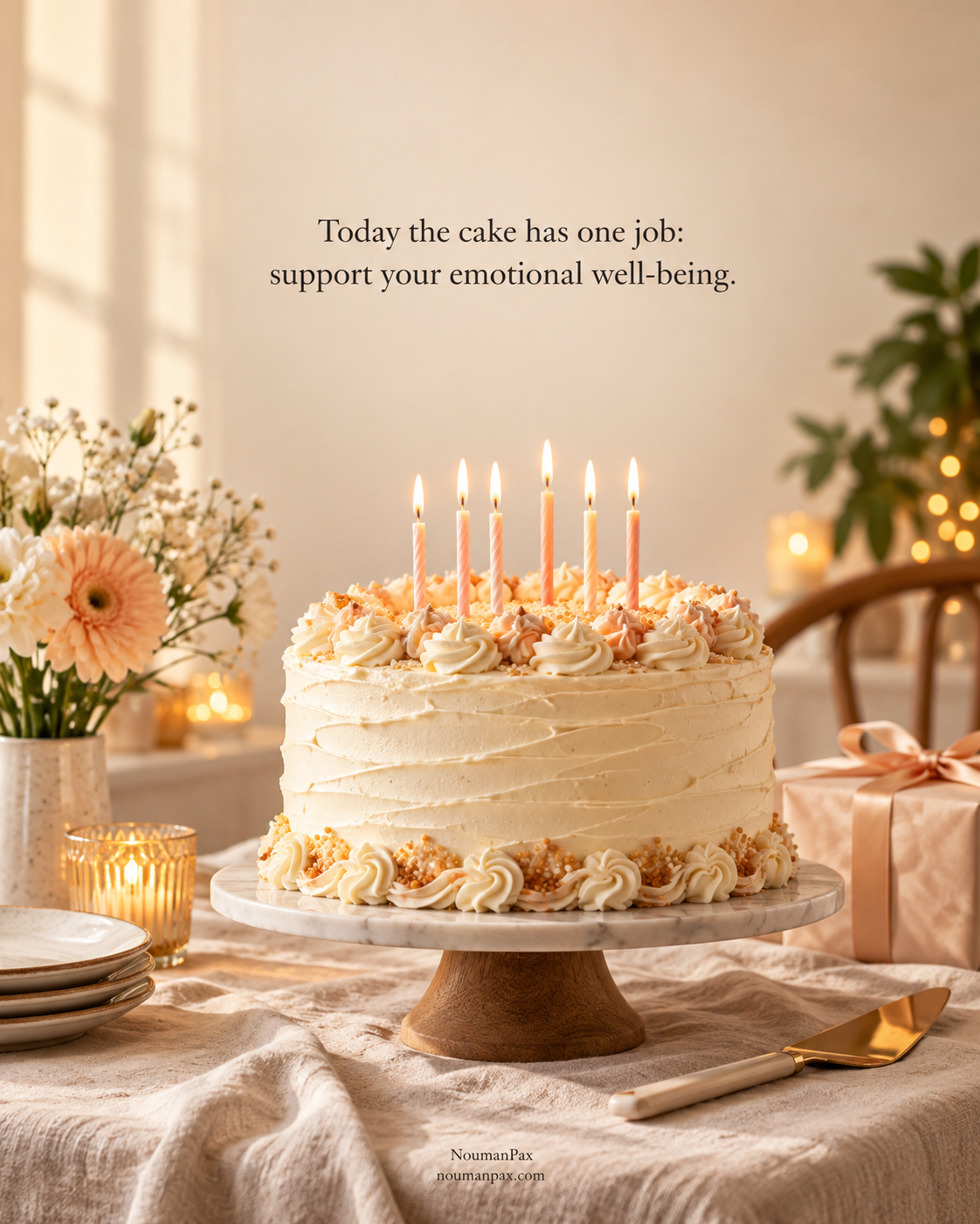 Today the cake has one job: support your emotional well-being.